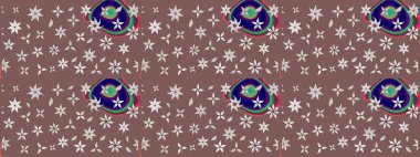 Kahverengi renkte güzel çiçekler, suluboya desenli, duvar kağıdı, kart ya da kumaş için fayanslı eskizler. Raster..