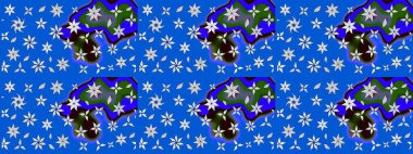 Çiçek mavisi eskiz deseni. Raster çiçek izi. Klasik taslak çizimi. Raster Yumuşak kumaş deseni.