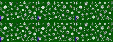 Çiçekli karalama şeklinde Raster çiçek deseni. Nazik, narin çiçek arkaplanı. Yeşil renkte çiçekler.