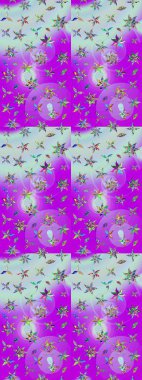 Parmak izi, kumaş, duvar kâğıdı, tekstil için raster dokusu. Renkli grunge soyut arkaplanı kolonya çiçekleriyle süslüyor. Nakış desenli çiçek deseni..