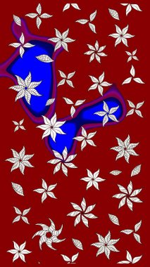 Renkli Bahar Teması eskiz kalıbı. Raster illüstrasyonundaki çiçek desenli çizim. Süslü kumaş deseni. Düz Çiçek Elementleri Tasarımı.