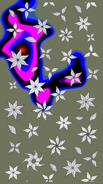 Millefleur 'lar. Oldukça eski bir besin torbası deseni, küçük yeşil renkte, çiçekler. Tekstil, kumaş, kapaklar, duvar kağıtları, baskı, paket, koleksiyon defteri, örgü, dekupaj için çiçek arkaplanı..