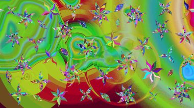 Çiçekli çiçek deseni, suluboya. Raster deseni. Süslü kumaş deseni.