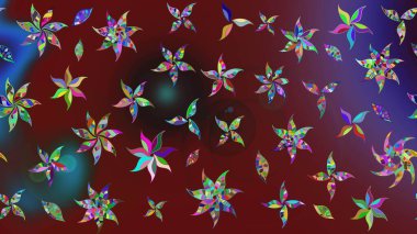 Robot resim. Motley illüstrasyonu. Küçük çiçekte güzel bir desen. Moda baskıları için zarif bir şablon. Çiçekli bahar çiçekleri. Küçük renkli çiçekler..