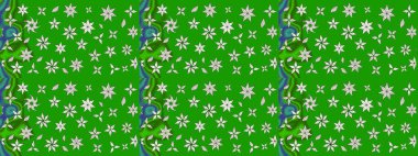 Zarif, parlak ve yeşil çiçek desenli bir taslak. Sabıka baskıları, bebek kıyafetleri, duvar kâğıtları, paket kutuları vb..