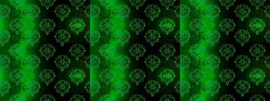 Çiçekli karalama şeklinde Raster çiçek deseni. Raster illüstrasyonu. Yeşil, siyah ve mavi renkte yaz çiçekleri.