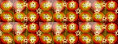 Noel ve yeni yıl moda baskıları için tatil tasarımı. Turuncu, kahverengi ve sarı kar taneleri. Kar tanelerinin soyut arkaplanlı Noel şablonu. Raster illüstrasyonu.