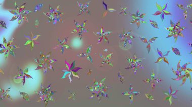 Gri renklerde bahar çiçekleri. Yaprak ve çiçeklerin suluboya resimleri, gri renkte çizimler. Raster illüstrasyonu.