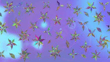 Çiçekli güzel suluboya desen. Raster illüstrasyonu. Menekşe renklerinde.