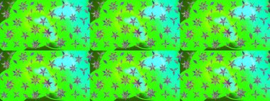 Düz Çiçek Elementleri Tasarımı. Yeşil renkli çiçekler. Renkli Yaz Temalı eskiz kalıbı. Sevimli çiçek raster deseni.