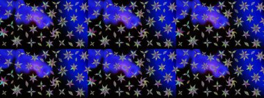 Çiçekler suluboya eskiz deseni. Raster Stili kumaş deseni.