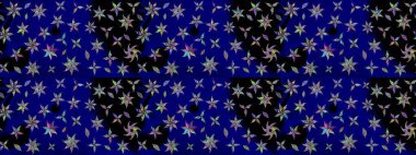 El çizimi, soyut ve süslü elementler. Yaz çiçekleri teması. Mavi renkler. Klasik çiçekler. Suluboya resim taklit Raster illüstrasyonu.