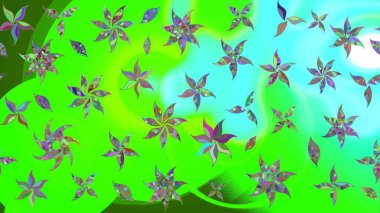 Raster Illustrasyon 'daki Çiçek Deseni' nin son moda çizimi. Düz Çiçek Elementleri Tasarımı. Güzel kumaş deseni. Renkli Yaz Teması çizim şablonu.