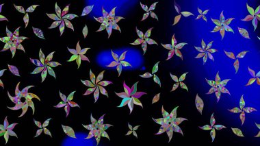 Raster güzel kumaş deseni çiziyor. Düz Çiçek Elementleri Tasarımı. Renkli Bahar Teması eskiz kalıbı. Çiçek deseni.