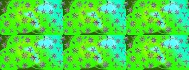 Düz Çiçek Elementleri Tasarımı. Yeşil renkli çiçekler. Renkli Yaz Temalı eskiz kalıbı. Sevimli çiçek raster deseni.