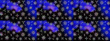 Çiçekler suluboya eskiz deseni. Raster Stili kumaş deseni.