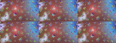 Çizgi çizimi kalıbı. Raster Moda kumaş deseni. Şirin çiçekler..