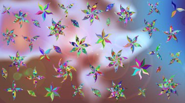 Vadinin çiçekleri tarafsız renklerde. Çiçeksel çizim kalıbının çizimi.