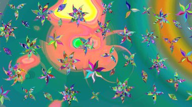 Raster illüstrasyonu. Eski usul küçük çiçekli şirin bir eskiz deseni. Moda arka planında parlak buketler. Kumaş, duvar kâğıdı ve kağıda yazdırmak için gelişen arkaplan.