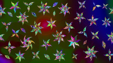 Raster illüstrasyonu. Moda arka planında parlak buketler. Kumaş, duvar kağıdı ve kağıt üzerine baskı yapmak için gelişen arka plan. Eski usul küçük çiçekli şirin bir eskiz deseni..