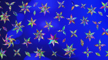 Düz Çiçek Elementleri Tasarımı. Renkli Bahar Teması eskiz kalıbı. Parlak arkaplan eskiz desenli çiçekli fantezi tasarımı.