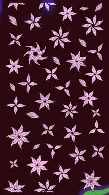 Kahverengi el çizimi. Karalama çiçekleri çizim kalıbı. Raster deseni. Sanat esinlenerek çiçeklere ilham veriyor ve geride.