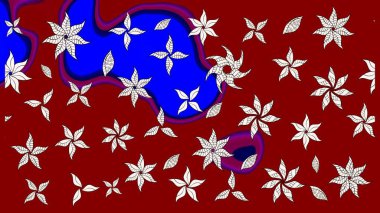 Düz Çiçek Elementleri Tasarımı. Çiçeksel fantezi tasarımı ve parlak bir arka plan çizimi. Renkli Bahar Teması çizim şablonu.