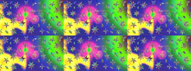 Raster çiçek desenli çiçek deseni, yapraklar, dekoratif elementler, sıçrama, lekeler, el çizimi kontur çizgileri ve Doodle çizim stili, grafik raster çizim çizimi.