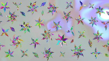 Suluboya tarzında gri renkli çiçekler. Çiçek izi. Suluboya çizim deseni.