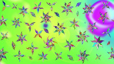 Yeşil renkli çiçekler. Gömlek, arka plan modelini çiz. Tropik çiçekler.