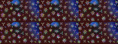 Çiçek desenli eskiz. Kahverengi renkli çiçekler. Tişört baskısı için çiçek boyama rasteriName.