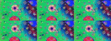 Taslak dekoratif arka plan, çiçek mandala. Raster illüstrasyonu. Yeşil renklerde. Çiçek..