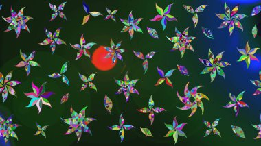 Çiçek desenli eskiz. Gömlek baskısı için çiçek boyası. Mavi renkte çiçekler.