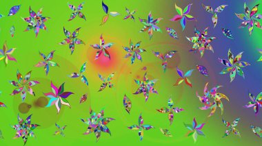 Yeşil renkli çiçekler. Küçük çiçekte sevimli çiçek deseni var..