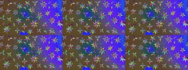 Renkli çizim kalıbı. Çiçek arkaplan. Çiçek duvar kâğıdı. Raster illüstrasyonu. Menekşe renklerinde sevimli tekstil.