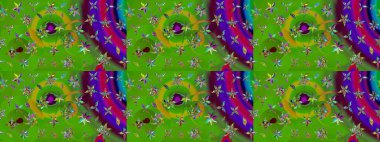 Raster düz çiçek çizim deseni. Yeşil renkli çiçekler. Tasarım hediye paketi, tebrik kartları, posterler ve afiş tasarımı.