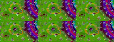 Raster güzel bir çiçek deseni çizmiş. Bahar mevsimi. Nazik romantik baskı. Yeşil renkli çiçekler. Tatil havası..