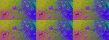 Yeşil renkli Asya tekstili. Raster illüstrasyonu. Çiçek desenini çiz.