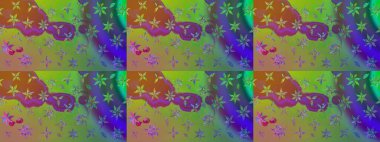 Güzel karalamalı çiçek desenli çizim. Güzel kumaş deseni. Raster illüstrasyonu. Küçük çiçekte sevimli çiçek deseni var..