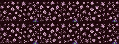 Raster illüstrasyonu. Raster illüstrasyonundaki çiçek desenli çizim. Güzel kumaş deseni. Kahverengi renklerde.