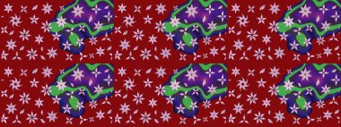 Düz Çiçek Elementleri Tasarım Raster illüstrasyonu. Renkli Bahar Teması eskiz kalıbı. Kırmızı renkte çiçekler. Çiçek eskiz kalıbı geçmişi.