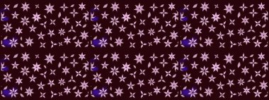 Şirin çiçek elementleri. Kahverengi renkli çiçekler. Robot resim. Raster illüstrasyonu.