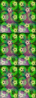 Kar tanelerinin soyut arkaplanlı Noel şablonu. Yeşil ve nötr kar taneleri. Noel ve yeni yıl moda baskıları için tatil tasarımı. Raster illüstrasyonu.