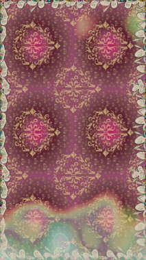 Küçük çiçekli kusursuz yay deseni. Raster illüstrasyonu. Suluboya tarzında kahverengi renkler üzerine.