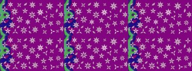 Mor renkler üzerine çiçek desenli çizimler, el yapımı papatyalar, papatyalar. Tekrarlayan çiçek arkaplanı, zarif mor çiçek duvar kağıdı.