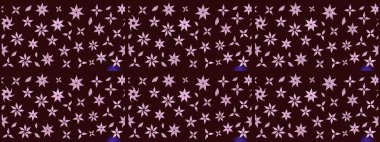 Raster illüstrasyonu. Çizim çiçek deseni duvar kâğıdı olarak kullanılabilir. Kahverengi renkte çiçekler.