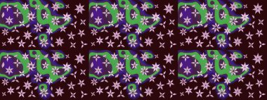 Renkli Bahar Teması eskiz kalıbı. Kahverengi renkli çiçekler. Düz Çiçek Elementleri Tasarımı. Çiçek desenli eskiz, yaz çiçekleri..