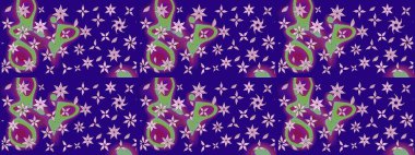 Arkaplan dokusu, duvar kağıdı, mavi renkli çiçek teması. Kabile sanatı boho baskısı, klasik çiçek arkaplanı. Soyut etnik raster çizim kalıbı.