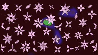 Halk tarzı. Modern çiçek arkaplanı. Moda baskıları için zarif bir şablon. Parlak renkli çiçekleri ve kahverengi yaprakları olan harika bir çiçek deseni..