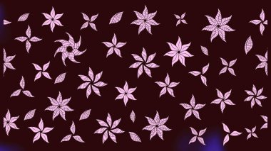 Kahverengi renkli Asya tekstili. Suluboya çiçekli çiçek deseni. Raster illüstrasyonu.